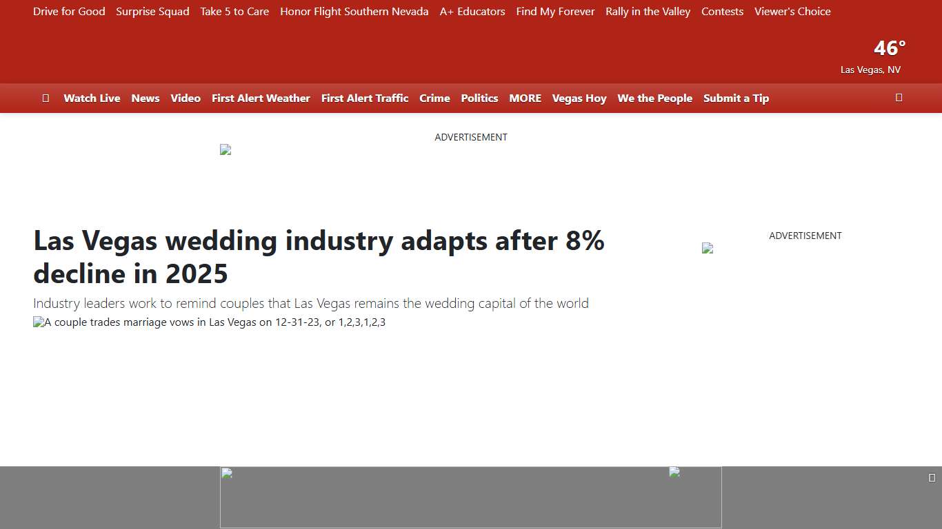 Las Vegas wedding industry adapts after 8% decline in 2025