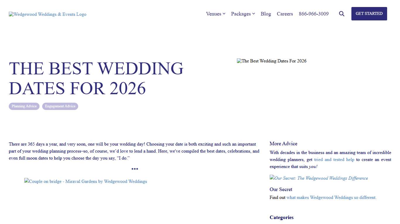 The Best Wedding Dates For 2026